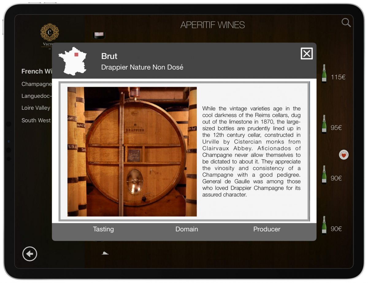 Wine Producer Image Wine List iPad