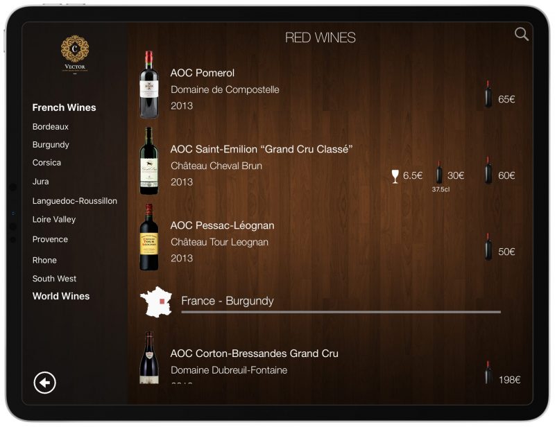 Wine List iPad