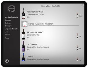 Wine List iPad design white background