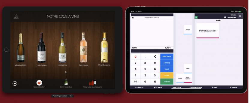 COENA integration carte vins POS iKentoo