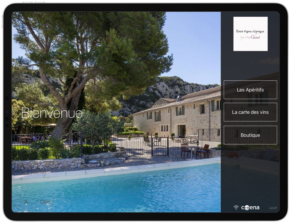 Vigne et Garrigue iPad Carte vins