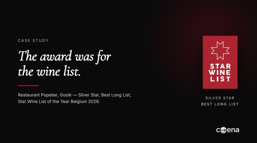 Restaurant Popelier — Silver Star, Best Long List, Star Wine List of the Year Belgium 2026